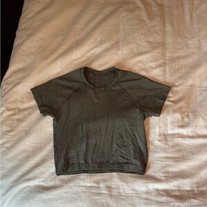 Lululemon Olive Green Crop Shirt